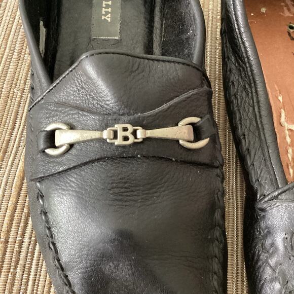 BALLY Men’s Black Leather Loafer Dress Shoes - 10 - Picture 6 of 6